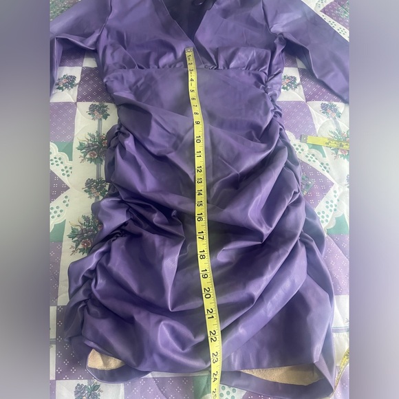 ZARA NWOT FAUX LEATHER DRESS. Wrap-front V-neck dress. 💜💜 - Picture 2 of 7